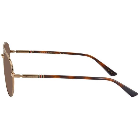 NEW Gucci Brown and Gold Aviator Men's Sunglasses - Picture 3 of 4